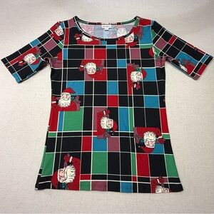 LuLaRoe - Gigi - Santa Plaid Shirt - Red, Green, Black - Size Small - NWOT